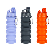 Bouteille d'eau pliable classique en silicone 500 ml – Écologique, qualité alimentaire, non toxique – Gourde de sport et de voyage