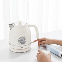 Ketel Retro rumah tangga, Ketel air elektrik 1,7l, panci pemanas baja tahan karat 304, panci teh, termometer panci kopi