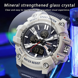 Montre SANDA 3366, montre électronique sportive tendance, montre-bracelet lumineuse étanche à la mode - Product Image 4