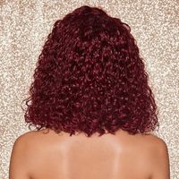 Perruque Courte en Cheveux Humains de Haute Qualité, Sans Colle, avec Dentelle Frontale, Style Bob Pixie Bouclé, Double Tissage