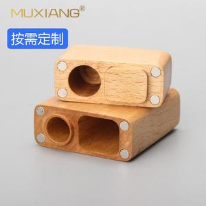 Muxiang Wooden Cigarette Box Beechwood Rectangular Handmade With Engraved Logo Customizable - Product Image 1