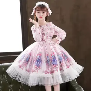 coreano linternas para venta Suppliers-Lolita-vestido de algodón de manga larga para niñas, de estilo japonés vestido elegante, princesa Lolita, 2021