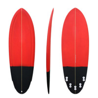 Planche de surf en mousse PU personnalisée avec teinte en résine, forme de queue de poisson, pour les sports nautiques et le surf