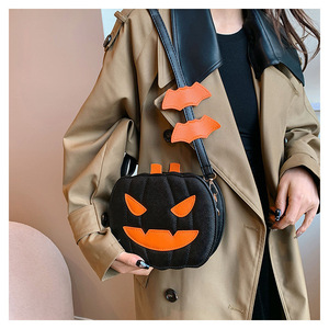 Sac à main Halloween fantôme effrayant citrouille fille en PU souple bandoulière fermeture éclair cadeau Trick or Treat accessoire femme - Product Image 3