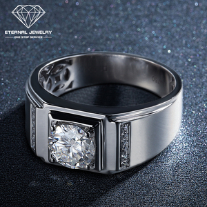 Factory <strong>Price</strong> Men's Fine S925 Silver 9k 10k <strong>14k</strong> 18k 24k Pure <strong>Gold</strong> <strong>White</strong> Yellow 1 Carat Moissanite Natural Diamond Wedding Ring - Product Image 3