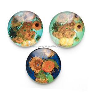 Aimants en verre en forme de dôme 3D, aimants ronds en verre bombé pour réfrigérateur, aimants puissants pour tableau blanc, casier, décoration de la maison, cadeau - Product Image 3