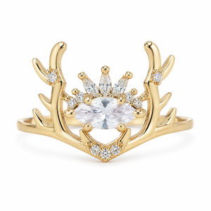 Anello con Corna di Renna per Donne, Gioiello da Dito alla Moda in Stile Europeo e Americano - Product Image 2