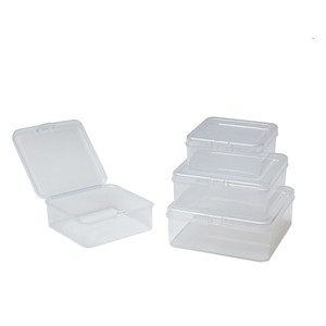 Transparent Square Plastic Storage Box With Lid PP Material <b>Small</b> Size For Jewelry Organizing 3.5cm Tall Stackable Container - Product Image 4