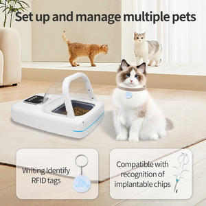 Distributeur automatique de nourriture pour chats avec micro-puce RFID, écologique, en plastique, nouvelle version améliorée, bol intelligent pour deux chats, reconnaissance de plusieurs animaux de compagnie - Product Image 4
