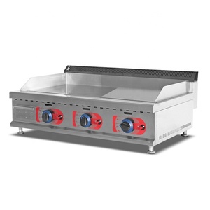 Nhà Hàng Chuyên Nghiệp Thương Mại Thiết Bị Nhà Bếp Counter Top Nửa Gân Nửa Mịn Gas Hot Tấm Vỉ Nướng - Product Image 1