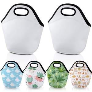 Sublimation Blank Neoprene <b>Lunch</b> <b>Bags</b> DIY Reusable <b>Lunch</b> <b>Box</b> Kid Thermal Insulated Pouch Foldable Food Carry Case Handbags Tote - Product Image 2