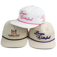 Casquette Snapback HS24 OEM personnalisée avec broderie, 5 panneaux, visière plate 256, corde décorative, unisexe, pour loisirs en extérieur, vente en gros