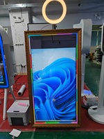 Espejo Mágico Interactivo para Selfies en Bodas, Cabina de Fotos con Software, Espejo Mágico con Cámara e Impresora Integradas