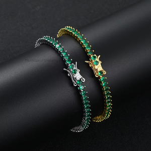 3Mm Three-claw Emerald Zircon Tennis <b>Bracelet</b>, <b>Copper</b> With Zircon Tanjing Fashion Lijing Necklace - Product Image 1