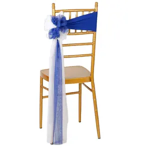 LY Spandex Stretch Ready to Use Chair Sashes Bow for Beach Wedding Party Decoration