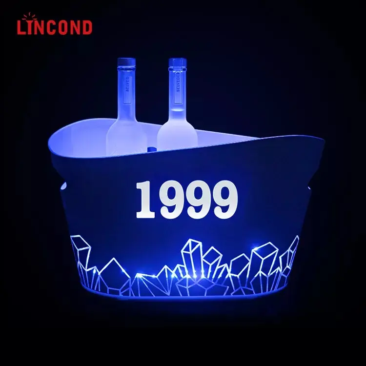 2023 חדש עיצוב עגול/סירת צורת שמפניה יין בקבוק קרח Cooler פלסטיק קרח דלי