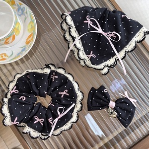 Accesorios para el cabello de la <span class=keywords><strong>serie</strong></span> negra coreana MIO, pinzas para el cabello de metal con lazo, banda elástica para el cabello, scrunchies de gran tamaño para mujeres - Product Image 1