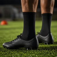 Chaussettes de football haute performance, chaussettes athlétiques côtelées au-dessus du genou, chaussettes d'entraînement respirantes pour les sports d'équipe, design uni