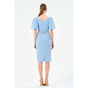 Haut décontracté bleu ciel pour femme DANS, coupe classique confortable, disponible en tailles 38-42, modèle 1560 pour un usage quotidien - Product Image 2