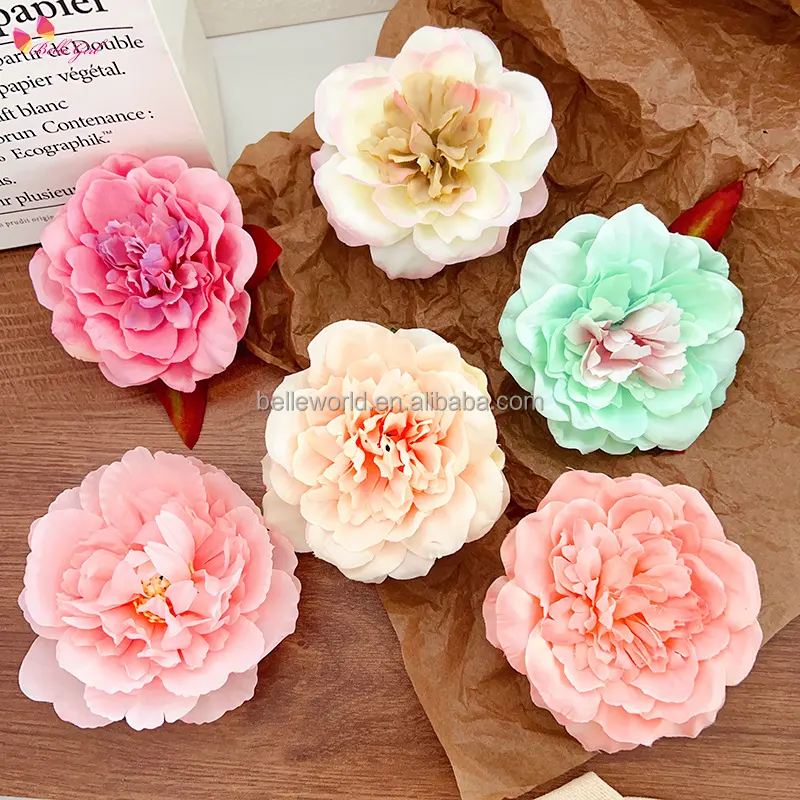 BELLEWORLD 6 colors Chinese style Design Beautiful Flower Shape Hair Accessories Clip Fashion Girls flower Hair Clips