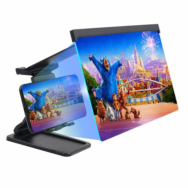 Phone Screen Magnifier L20 Amplifier 12 Inch HD 3D Screen Video Magnifier with Folding Desktop Phone Stand