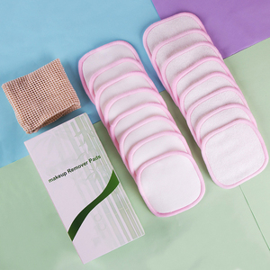 Vente en gros de tampons démaquillants lavables en bambou écologiques de couleur blanche, taille personnalisée, serviette pour le <span class=keywords><strong>visage</strong></span> réutilisable - Product Image 4