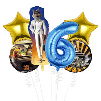 Dernier modèle Ensemble de ballons en aluminium Bad Guys Ballon loup de dessin animé pour décorations de fête d'anniversaire pour enfants