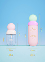Flacon pulvérisateur PET esthétique et mignon avec bille supérieure, 60 ml 100 ml, atomiseur vide pastel macaron pour fixateur de maquillage et spray facial