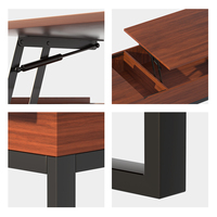 Table basse moderne avec plateau relevable et rangement caché pour salon et bureau