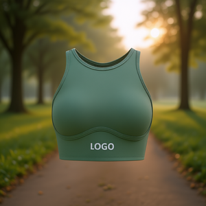 Haut de yoga pour femmes grande taille respirant, à séchage rapide, écologique, débardeur de sport avec logo frontal, en spandex et nylon, vêtement ajusté - Product Image 2