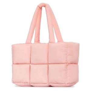 New Custom Large Gym Shop Fashion Quilted Puffy <b>Handbag</b> Lightweight Satchel Purse Zipper Work <b>Travel</b> Puffer Tote Bag for Women - Product Image 3