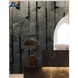 ZGSTONE Fabbrica di lusso 3D Pu finta pietra artificiale un pannello una parete decorativa in pietra PU pannello impiallacciatura in poliuretano