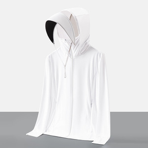 <strong>Lightweight</strong> Quick Dry Custom Logo Ice Silk Sun Protection Rash Guard Coat UV Protection <strong>Men</strong> Women Summer <strong>Jacket</strong> With Hood Cap - Product Image 6