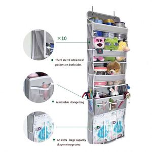 4 Shelf Hanging Door Organizer with 10 Side Pockets and 1 Large Capacity Pockets for Bedroom Over the Door Organizer - Product Image 4