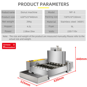 Mesin donat mini 6 baris elektrik diskon besar mesin camilan mesin donat dengan harga pabrik - Product Image 2