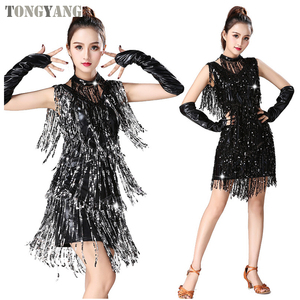 Robe de danse latine sexy TONGYANG pour femmes, avec franges et paillettes, pour ballroom, tango, rumba, samba, <span class=keywords><strong>salsa</strong></span>, soirée, fête, <span class=keywords><strong>vêtements</strong></span> de rave - Product Image 5