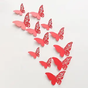 Farfalla decorazione da parete DIY 3D farfalla adesivi rimovibili decalcomanie a farfalla per la casa scuola materna aula bagno arredamento soggiorno