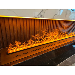 Cheminée électrique 3D moderne, intelligente, WiFi, télécommande Tuya, insert en acier inoxydable avec vapeur, design pour hôtel et villa, support <span class=keywords><strong>TV</strong></span> - Product Image 3