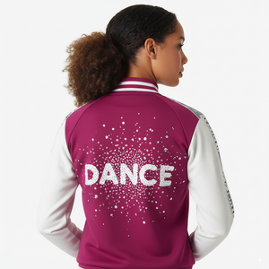 Custom Design Cheerwarming-Up Jasje Meisjes Warming-Up Jas Sublimatie Sparkle Steentjes Dans Praktijk Cheerleading Jassen - Product Image 6