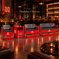 Ensemble de mobilier de salon de style conteneur commercial avec canapé, fauteuil et armoire latérale pour café, bar, réception et salles d'attente