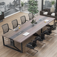 Mobilier de bureau moderne et luxueux en bois, ensemble table de réunion et chaises pour conférences et réceptions