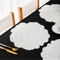 Napperons en PVC pour Table à manger pivoine fleur napperon décor Table à manger tapis imperméable résistant à la chaleur cuisine vaisselle tapis
