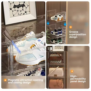 شاشة تخزين ممتازة ذات سعة كبيرة شفافة شفط ممغنطة من الأمام قابلة للتكديس - Product Image 4