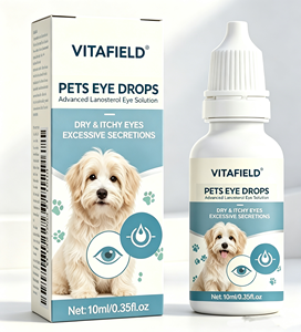 OEM ODM VITAFIELD Gouttes oculaires multivitaminées avancées pour chiens et chats - Soulage les <span class=keywords><strong>yeux</strong></span> secs/démangeaisons, les sécrétions excessives, santé rapide - Product Image 1