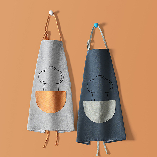Washable & Reusable Printed Cooking Aprons Kitchen Apron for Women Men with Pockets and Adjustable Strap