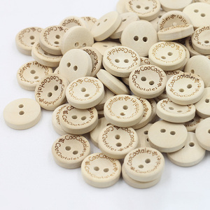 Boutons fantaisie pour manteau, boutons en bois naturel rétro, 2 trous, 4 trous, boutons ronds en bois lavables - Product Image 4