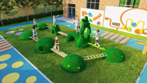 Parcours d'obstacles interactif Kidscamp pour enfants - structure <span class=keywords><strong>de</strong></span> jeu extérieure en bois/PVC/plastique/métal résistante au vent avec toboggans - Product Image 3