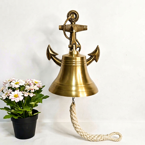 Vintage <b>Brass</b> Nautical Anchor Ship <b>Bell</b> Decorative Hanging <b>Bell</b> Maritime Wall Decor - Product Image 1