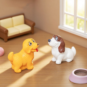 Figurine miniature réaliste et mignonne de chiot <span class=keywords><strong>Golden</strong></span> <span class=keywords><strong>Retriever</strong></span> Corgi en résine peinte à la main pour Halloween, décoration de maison DIY sur le thème de la féerie - Product Image 5