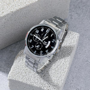 Set 4 buah jam tangan pria, Set hadiah cincin kalung gelang berlapis perak, produk trendi musim panas Promosi - Product Image 3